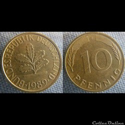10 Pfennig 1989 F