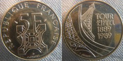 5 Francs 1989 Tour Eiffel