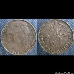 2 reichsmark 1938 F