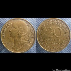 20 Centimes 1963