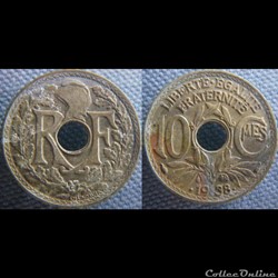 10 Centimes 1938 maillechort