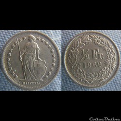1/2 Franc 1969 B