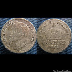 50 centimes 1868 A
