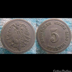 5 pfennig 1888 A