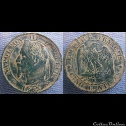 5 Centimes 1863 K
