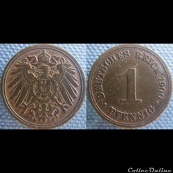 1 pfennig 1900 F