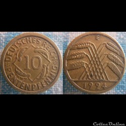 10 Rentenpfennig 1924 E