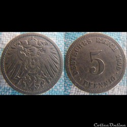 5 pfennig 1900 D