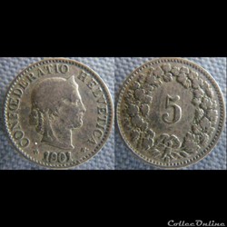 5 Rappen 1901 B
