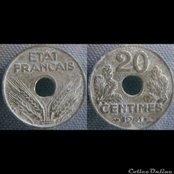 20 Centimes 1941