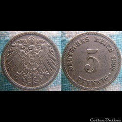 5 pfennig 1909 A