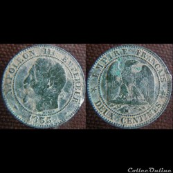 2 Centimes 1855 MA chien