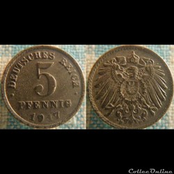 5 pfennig 1917 F