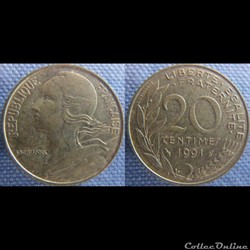 20 Centimes 1991