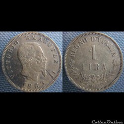1 lire 1863 M