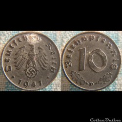 10 Reichspfennig 1941 D