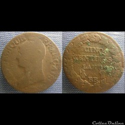 5 Centimes An 8 BB