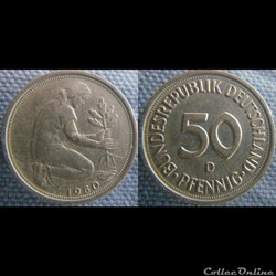 50 Pfennig 1980 D