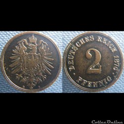 2 pfennig 1876 B