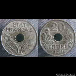 20 Centimes 1941