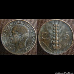 5 centesimi 1935 R