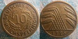 10 Reichspfennig 1925 F