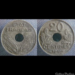 20 Centimes 1941