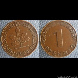 1 pfennig 1969 G