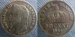 50 centimes 1864 B