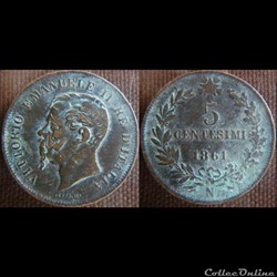 5 centesimi 1861 N