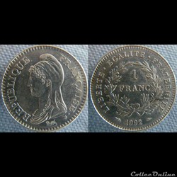 1 Franc 1992 République