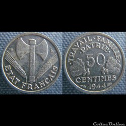 50 centimes 1944 B