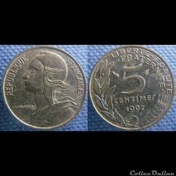 5 Centimes 1992 4 Plis