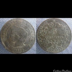 5 Centimes 1886 A