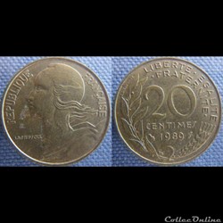 20 Centimes 1989