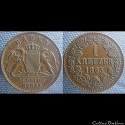 1 Kreuzer 1865 Bade