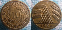 10 Rentenpfennig 1924 F
