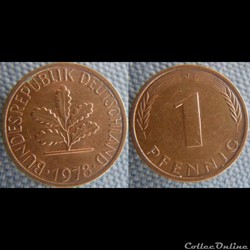 1 pfennig 1978 J