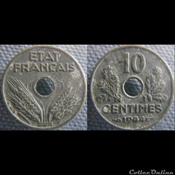 10 Centimes 1944