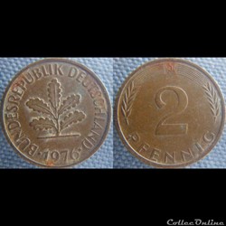 2 Pfennig 1976 J