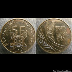 5 Francs 1989 Tour Eiffel