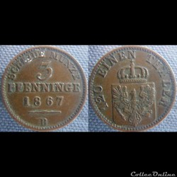 3 pfenninge 1867 B