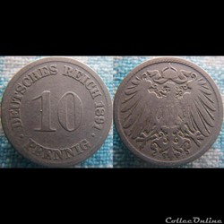 10 pfennig 1891 D