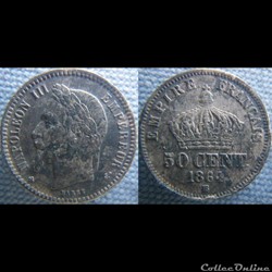 50 centimes 1864 BB
