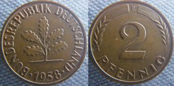 2 Pfennig 1958 F