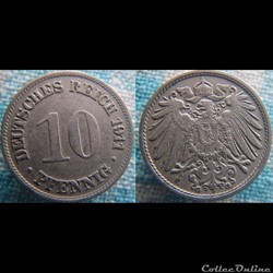 10 pfennig 1911 G