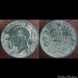 5 centesimi 1862 N