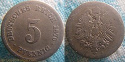 5 pfennig 1876 J