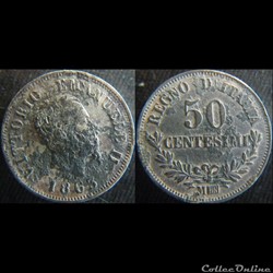 50 centesimi 1863 M