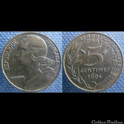 5 Centimes 1994 Dauphin